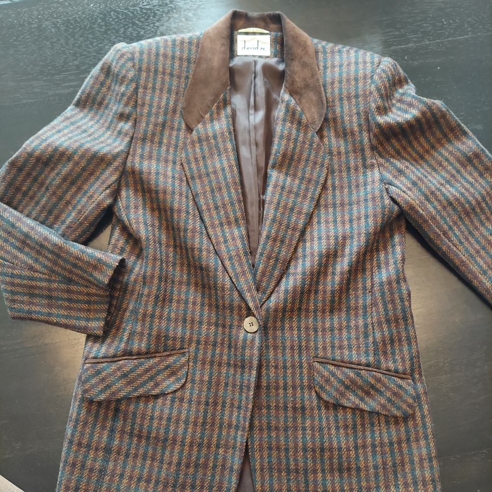 Vintage david N. Women's Plaid Blazer